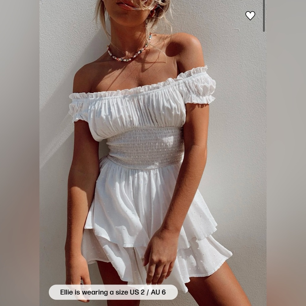 Princess Polly White Romper Size 8